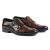 Men's Double Monk Strap Cap Toe Shoes In